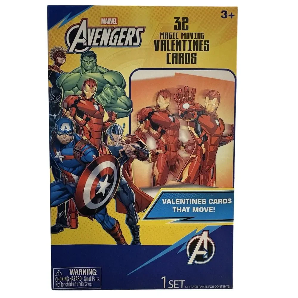 Marvel Avengers 32 Magic Moving Valentines NEW Home School Teacher 3 Boxes
